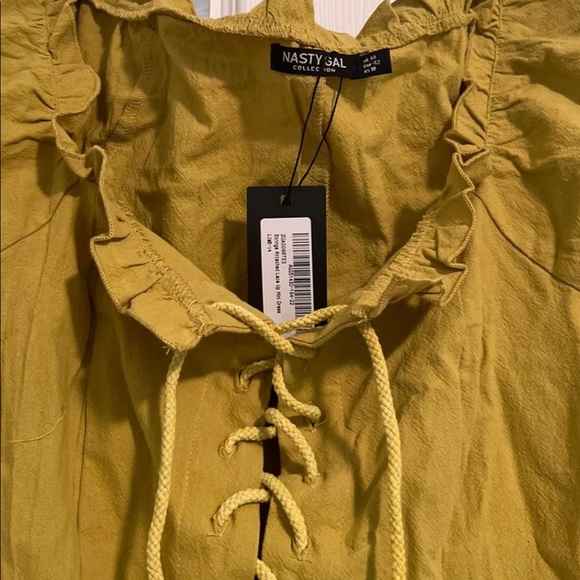 Nasty Gal Lime Yellow Corset Front Mini Dress - NWT (US 10) - Picture 2 of 7